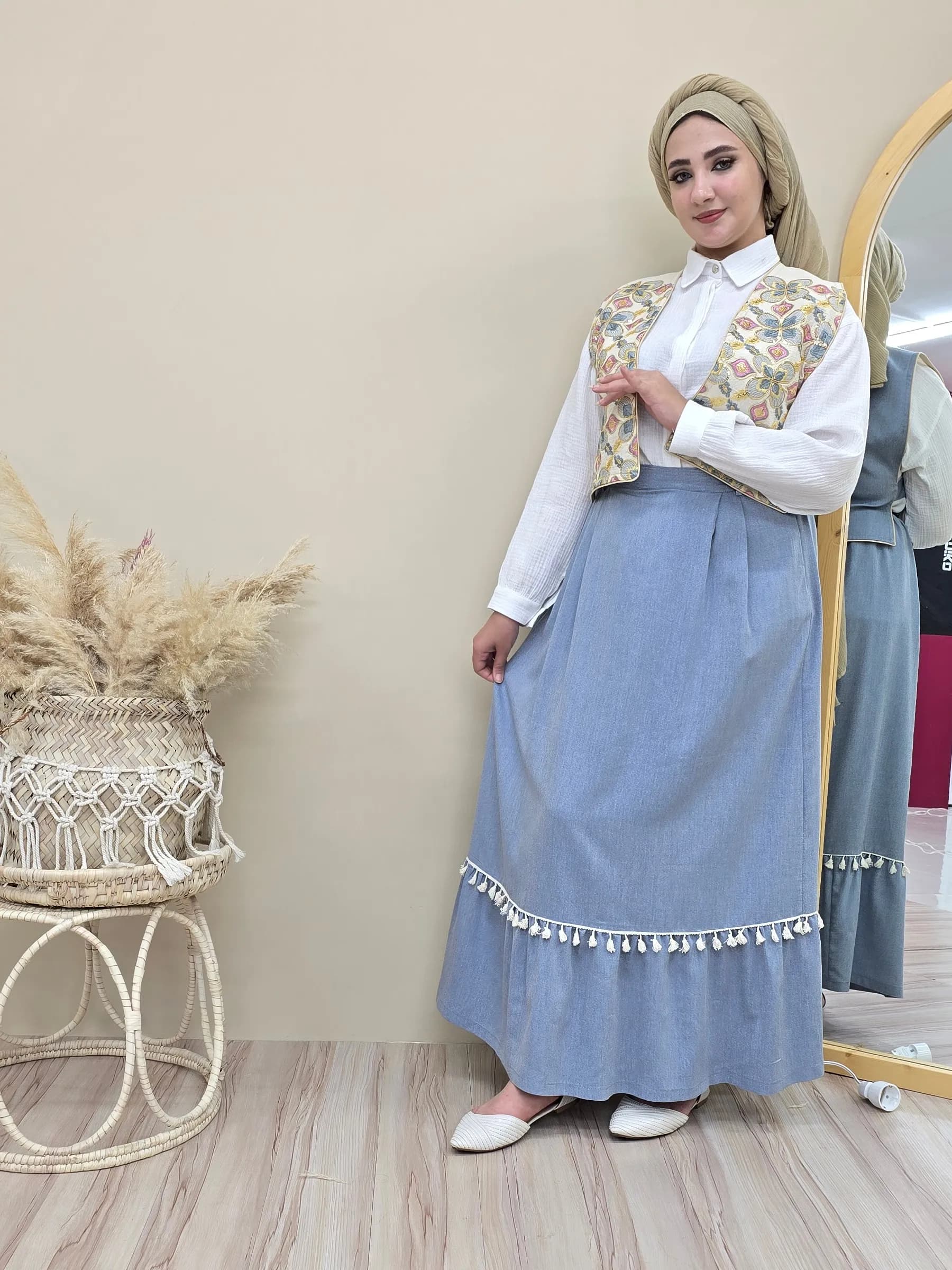 جلیقه ترکیبی جین کاغذی کد ws51