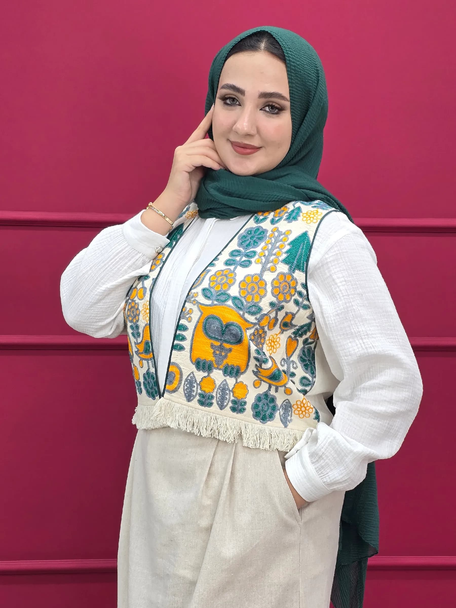 جلیقه بخارادوزی بهاری کد ws49 — تصویر ۳