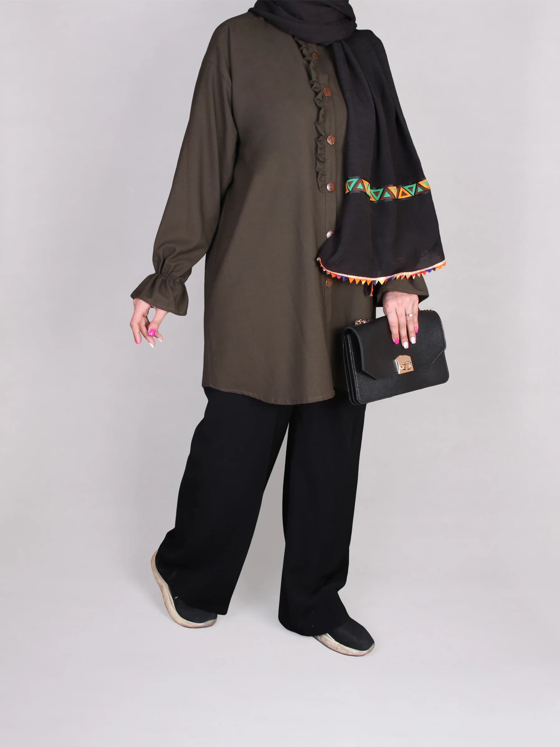 مانتو شومیزی چین‌دار Ws13 — تصویر ۴