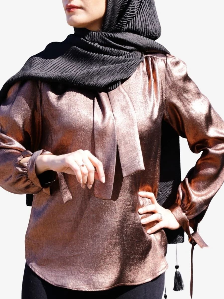 شومیز لیان طرح کراوات مسی