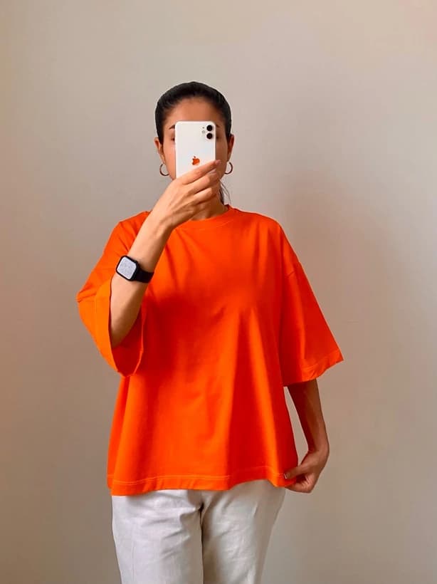 تیشرت باکسی زنانه ساده رنگی پاستیلی — تصویر ۲