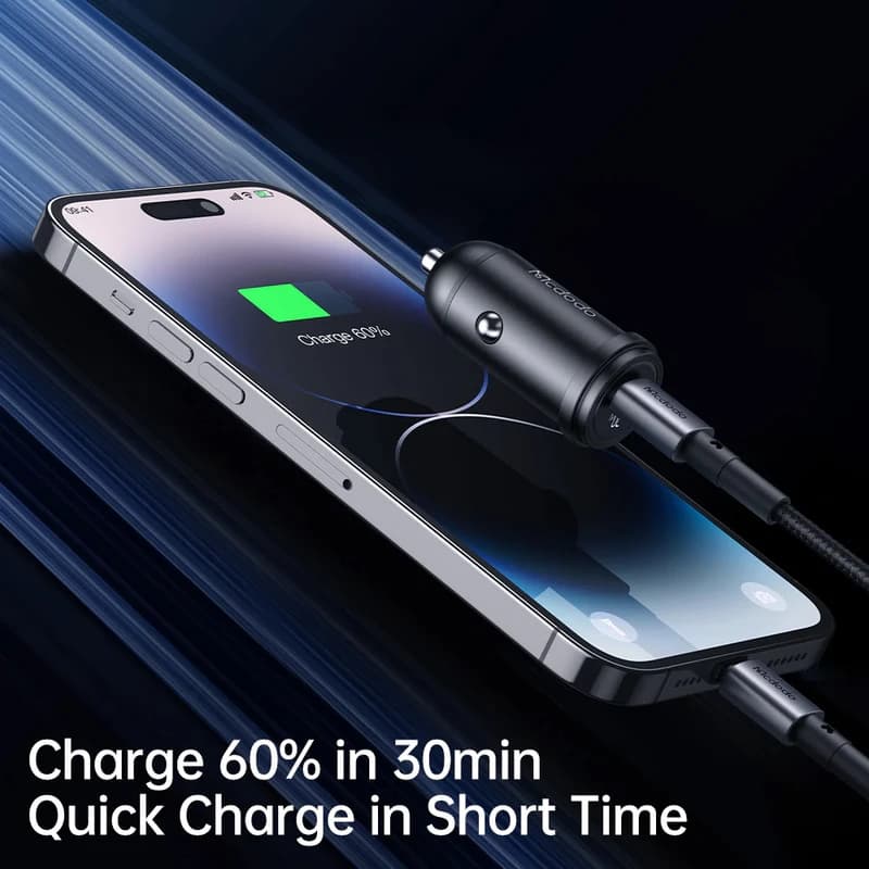 شارژر فندکی فست شارژ مک دودو Mcdodo CC-7491 USB C PD Fast Car Charger 30W — تصویر ۴