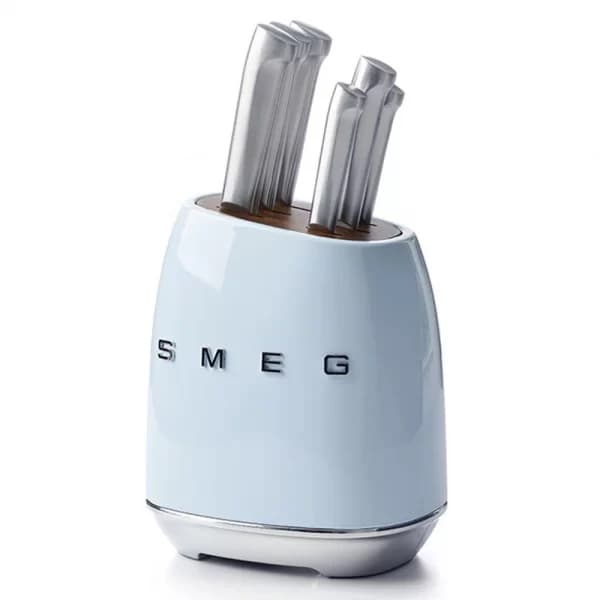 سرویس چاقو آشپزخانه ۷ پارچه اسمگ رنگ آبی مدل Smeg KBSF01PB