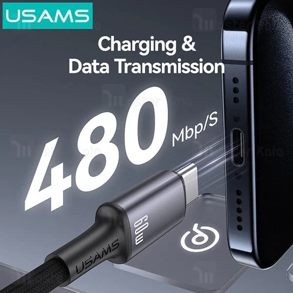 کابل Type C به Type C یوسمز Usams SJ751 طول 1.2 متر توان 240 وات — تصویر ۷