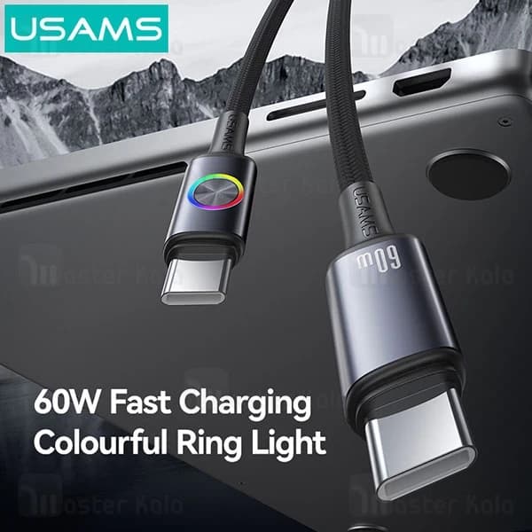 کابل Type C به Type C یوسمز Usams SJ751 طول 1.2 متر توان 240 وات — تصویر ۶
