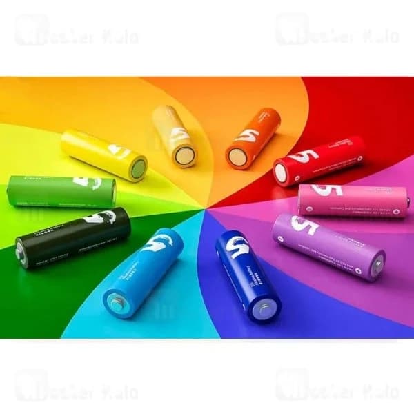 پک 10 تایی باتری رنگین کمانی قلمی شیائومی مدل Xiaomi ZI5 LR06 Alkaline AA — تصویر ۵
