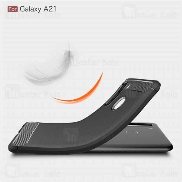 قاب محافظ ژله ای سامسونگ Samsung Galaxy A21 Rugged Armor Fiber Carbon — تصویر ۵
