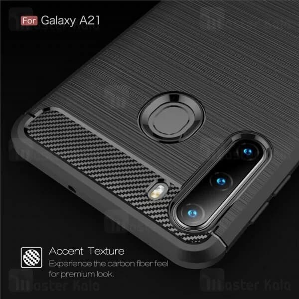 قاب محافظ ژله ای سامسونگ Samsung Galaxy A21 Rugged Armor Fiber Carbon — تصویر ۴
