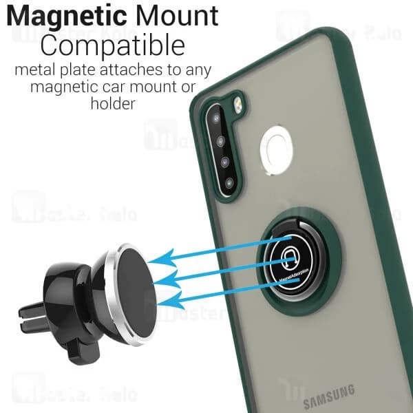 قاب مات هیبریدی انگشتی Samsung Galaxy A21 Matte Hybrid Ring Case — تصویر ۶