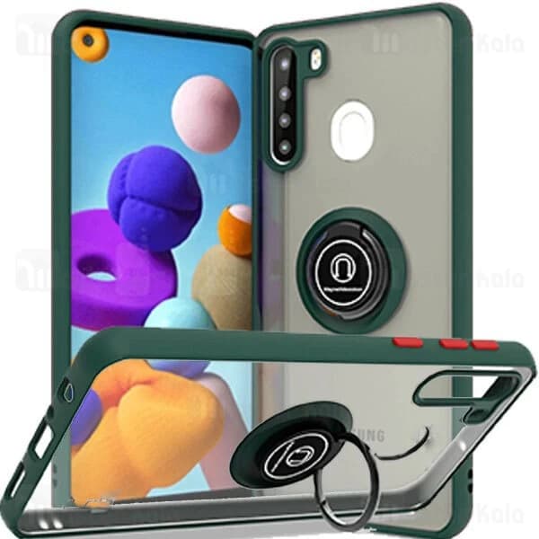 قاب مات هیبریدی انگشتی Samsung Galaxy A21 Matte Hybrid Ring Case — تصویر ۲
