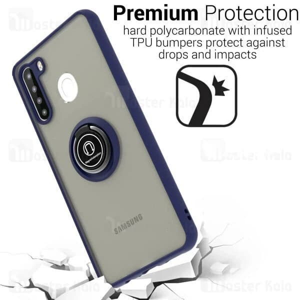 قاب مات هیبریدی انگشتی Samsung Galaxy A21 Matte Hybrid Ring Case — تصویر ۴
