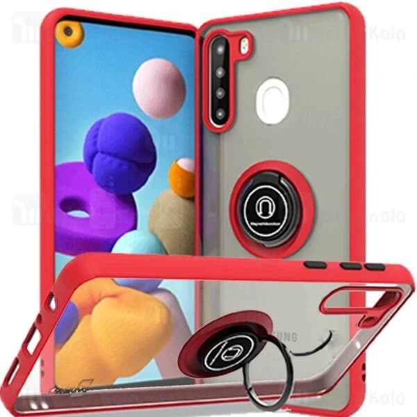 قاب مات هیبریدی انگشتی Samsung Galaxy A21 Matte Hybrid Ring Case — تصویر ۳