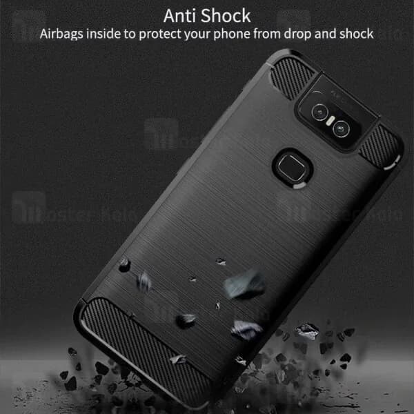قاب محافظ ژله ای ایسوس Asus Zenfone 6 ZS630KL Rugged Armor Fiber Carbon — تصویر ۷