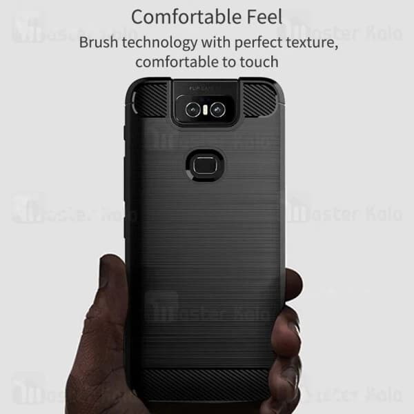 قاب محافظ ژله ای ایسوس Asus Zenfone 6 ZS630KL Rugged Armor Fiber Carbon — تصویر ۲