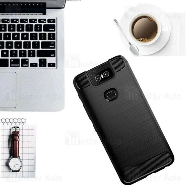 قاب محافظ ژله ای ایسوس Asus Zenfone 6 ZS630KL Rugged Armor Fiber Carbon — تصویر ۳