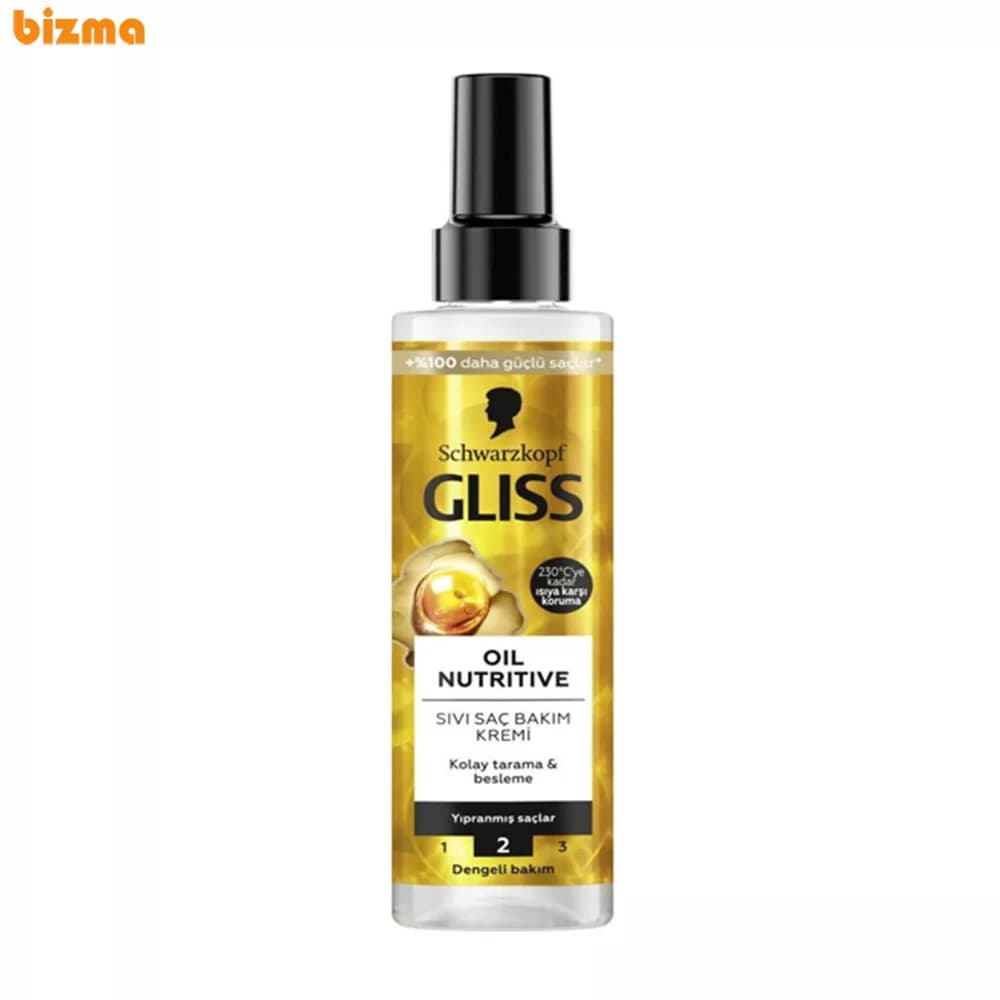 اسپری دو فاز مو گلیس مدل Oil Nutritive حجم 165 میلی لیتر
