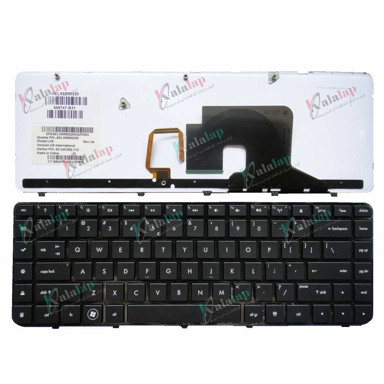 کیبورد لپ تاپ اچ پی HP Pavilion DV6 DV6-3000 DV6Z-3000 DV6Z-3100 AELX6U00410 593296-001 BackLight — تصویر ۳