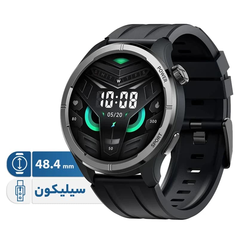 ساعت هوشمند 48.4 میلیمتری هایلو مدل Solar Neo با بند سیلیکونی سیلور — تصویر ۴