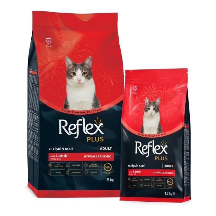 غذای خشک گربه بالغ برند Reflex plus مدل Lamb