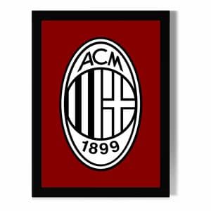 تابلو مدل دیواری طرح لوگو آث میلان AC Milan کد FD575
