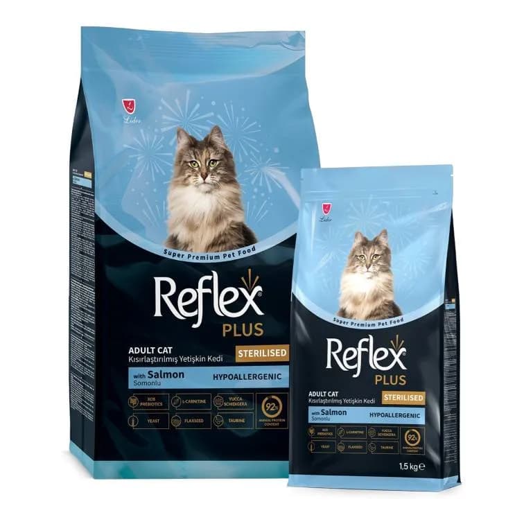 غذای خشک گربه عقیم شده برند Reflex plus مدل Sterilised with Salmon