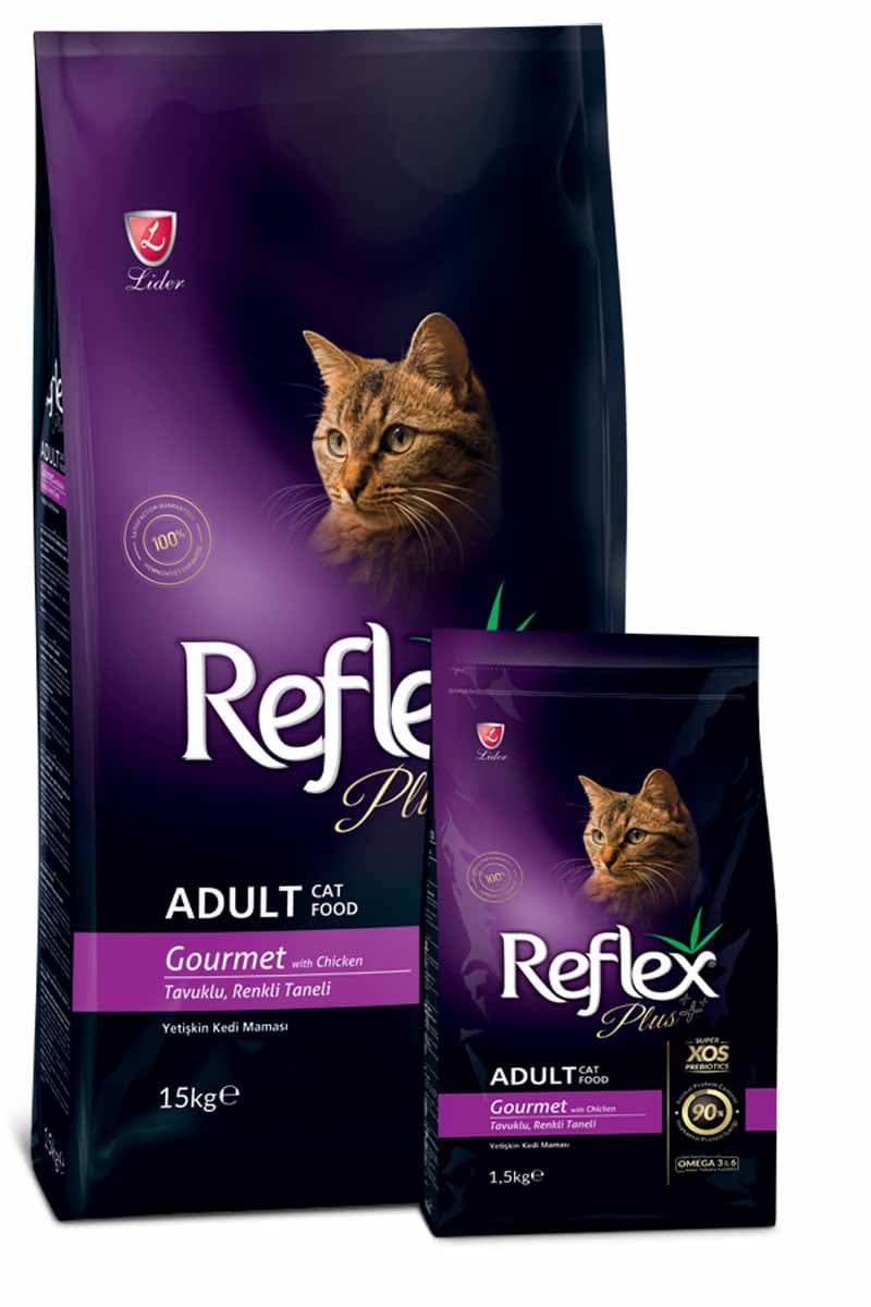 غذای خشک گربه بالغ برند Reflex plus مدل Gourmet with Chicken