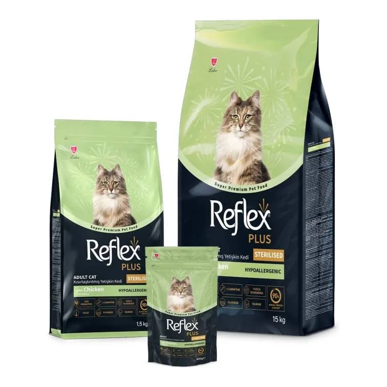 غذای خشک گربه عقیم شده برند Reflex plus مدل Sterilised with Chicken