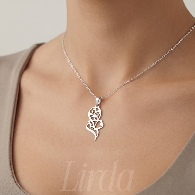 گردنبند نقره زنانه لیردا مدل اسم افسانه 114456 — تصویر ۲