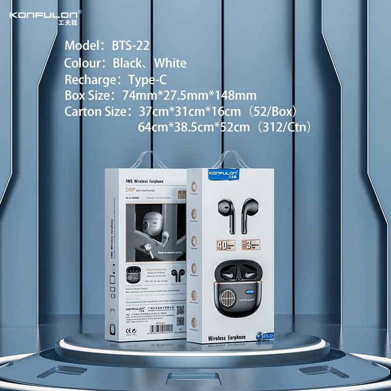 Konfulon Bluetooth Earphone MINI HIFI Stereo Sound BTS-22 — تصویر ۳