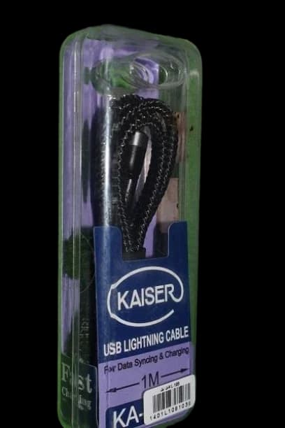 کابل شارژر و دیتا آیفون ۱متری فست برزنتی Kaiser KA-L100 ا Kaiser KA-L100
