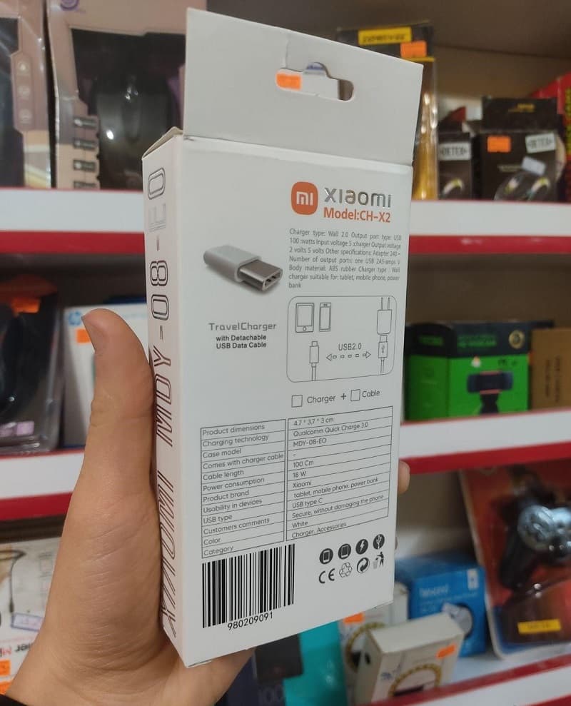 شارژر 18 واتی شیائومی اصلی با کابل شارژر مدل MDY-08-E0 CH-X2 — تصویر ۲