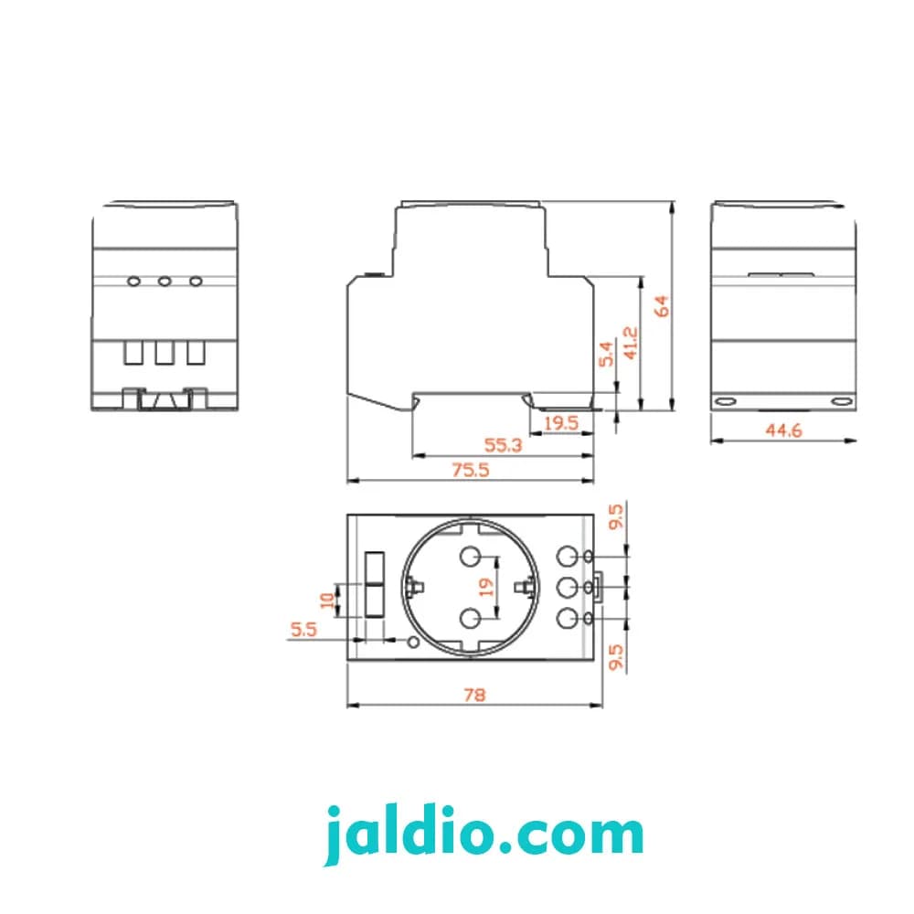 پریز ریلی کاور دار چراغدار رعد DSO/LD — تصویر ۲