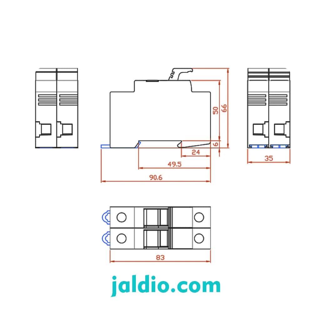سکسیونر 2 پل 38×10 چراغدار رعد RFH 102 LD — تصویر ۲