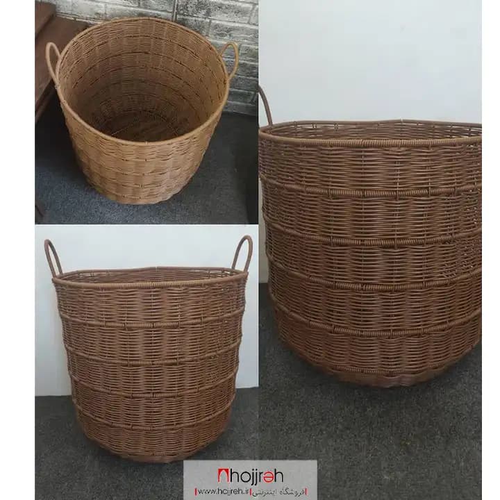 سبد رخت دسته دار طرح حصیری ارغوان بافی کد KG10