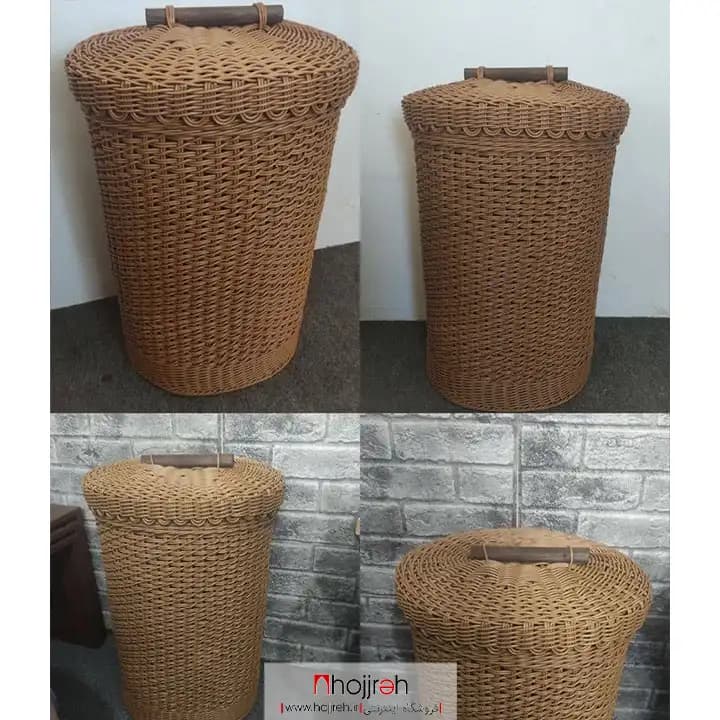سبد رخت درب دار طرح حصیری ارغوان بافی کد KG09