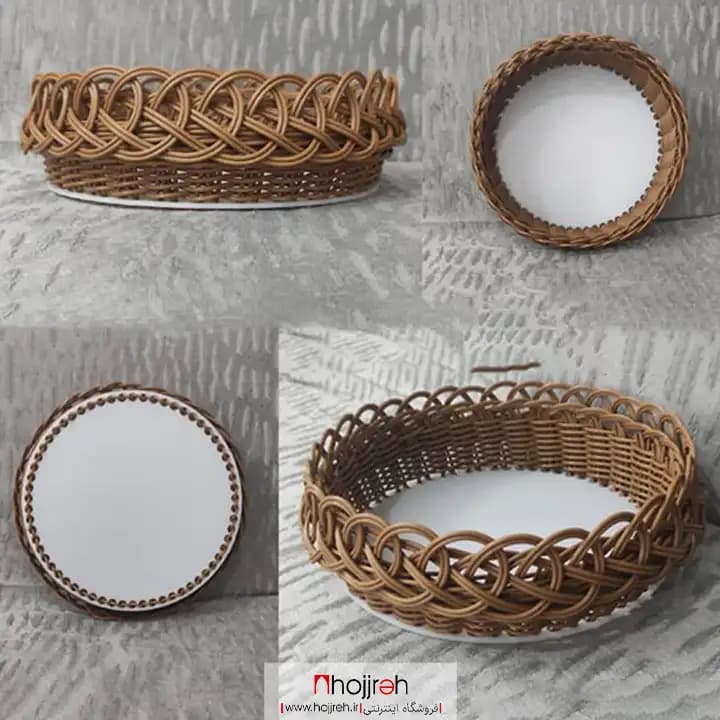 سبد نان حصیری ارغوان بافی دایره ای کد KG04