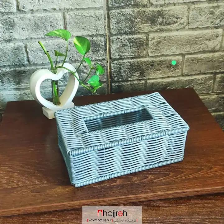 جا دستمال کاغذی حصیری ارغوان بافی کد KG03