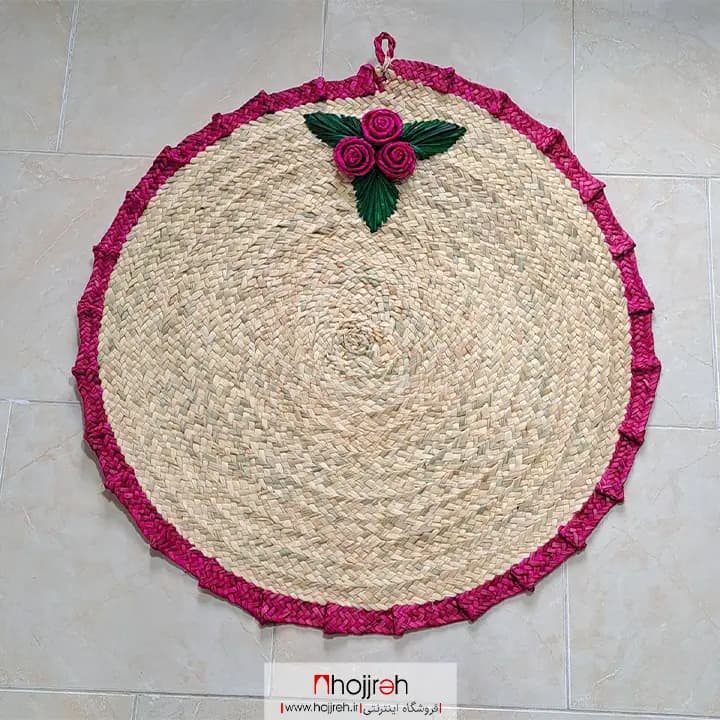 سفره حصیری گل دار 80 سانتی کد SNV184