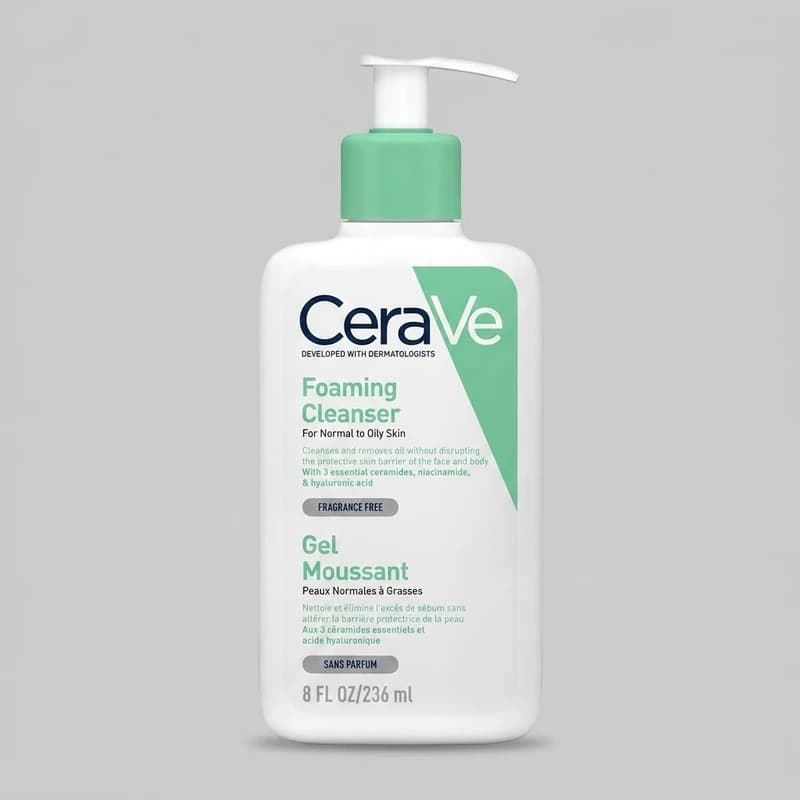 ژل شوینده فومی سراوی مناسب پوست نرمال تا چرب CeraVe Foaming Cleanser | حجم ۲۳۶ میلی‌لیتر — تصویر ۲