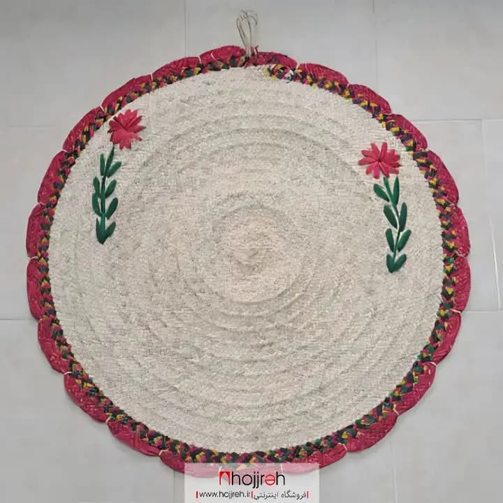 سفره حصیری گل دار 80 سانتی کد SNV182