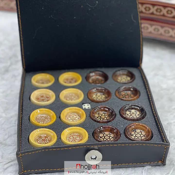 مهره تخته نرد خاتم کاری قطر ۳ سانت کد tns643 — تصویر ۳