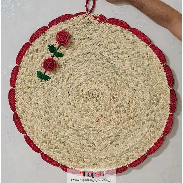 سفره حصیری گل دار 80 سانتی کد SNV175