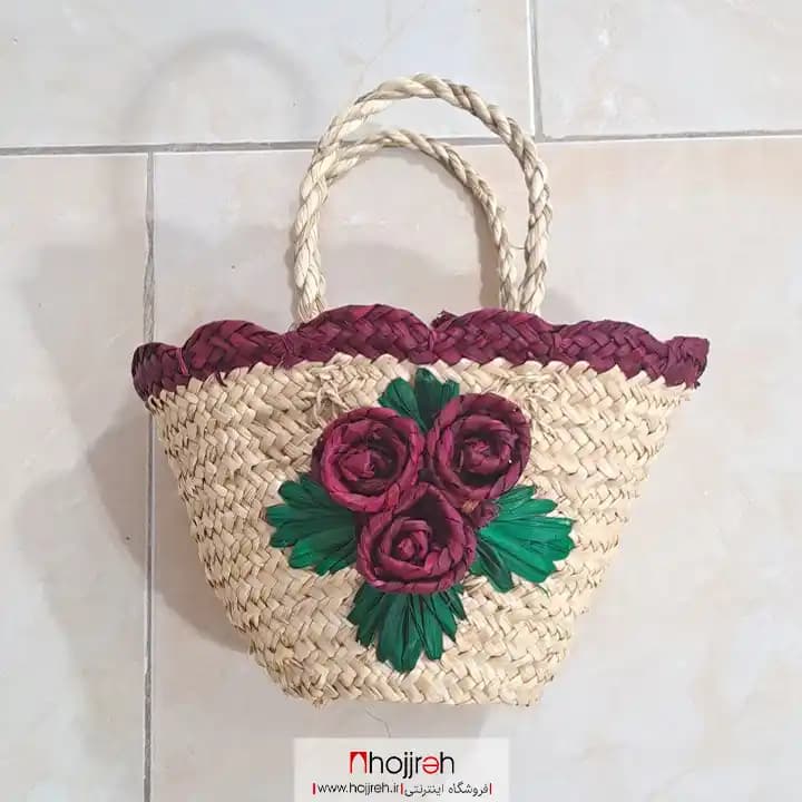 ساک حصیری گل دار بچگانه کد SNV174