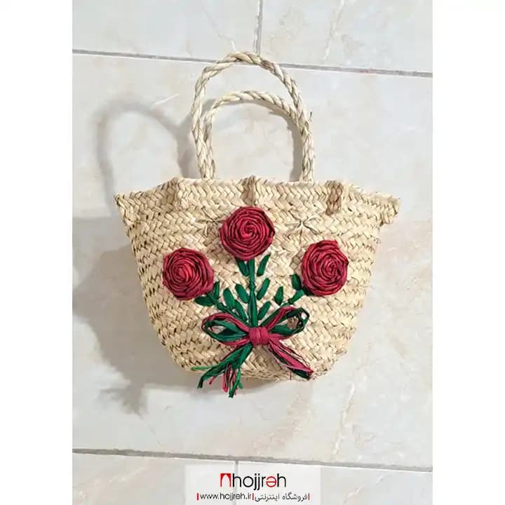 ساک حصیری گل دار بچگانه کد SNV166