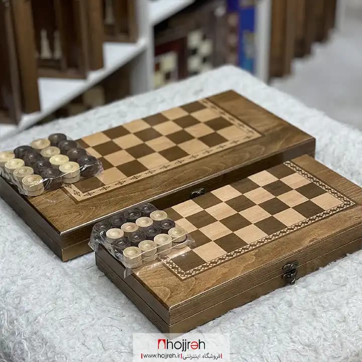 تخته نرد و شطرنج چوب نراد سایز ۵۰ و سایز ۴۰ کد TNS642 — تصویر ۴