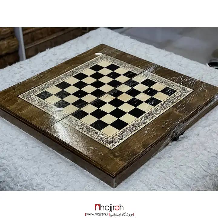 تخته نرد و شطرنج چوب ملچ طرح لیزری 50 * 50 کد TNS640 — تصویر ۳