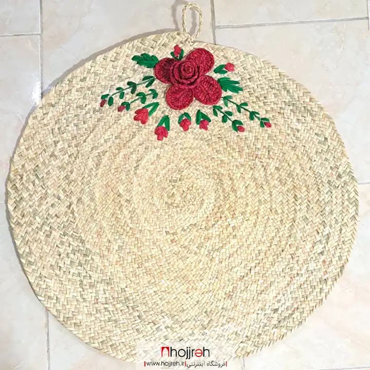 سفره حصیری گلدار قرمز کد SNV128