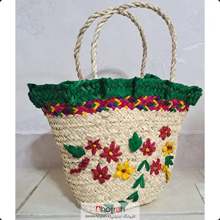 ساک حصیری گلدار بچگانه کد SNV123