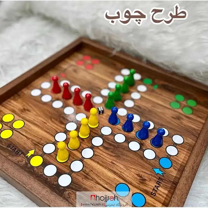 منچ و مارپله چوبی دو رو طرح چوب کد TNS496