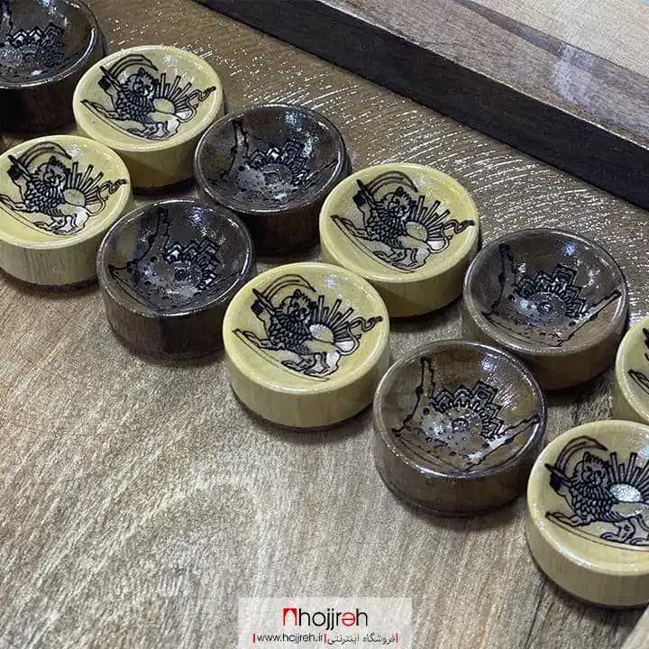مهره تخته نرد حکاکی شیر و تاج قطر 3 سانت کد TNS72